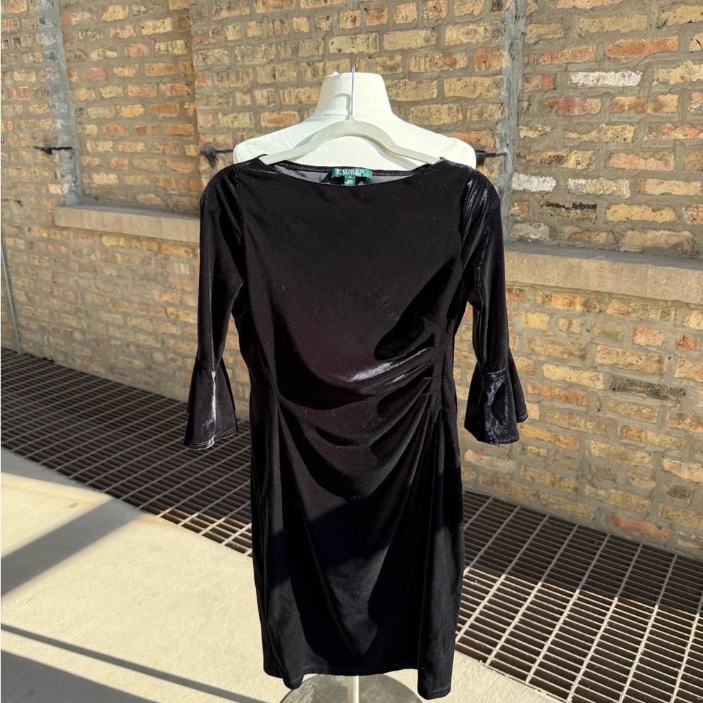 Lauren Ralph Lauren Shimmering Black Long Sleeve Dress